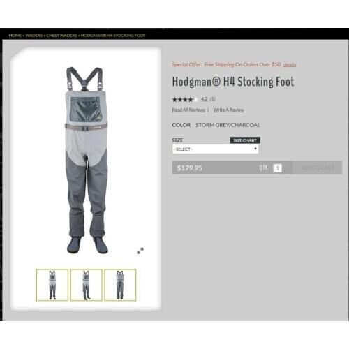 2018 SITEX Fishing Waders Hodgman H4 Stocking Foot