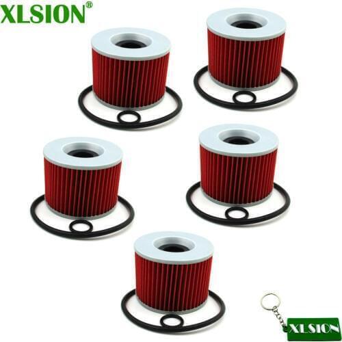 XLSION 5pcs Oil Filter For CB650LC ZZR1200 ZRX1200 ZG1200 ZG1000 GPZ900R YAMAHA XJR1300 XJR1200 FJ1200 FZ750 FZR750R GENESIS