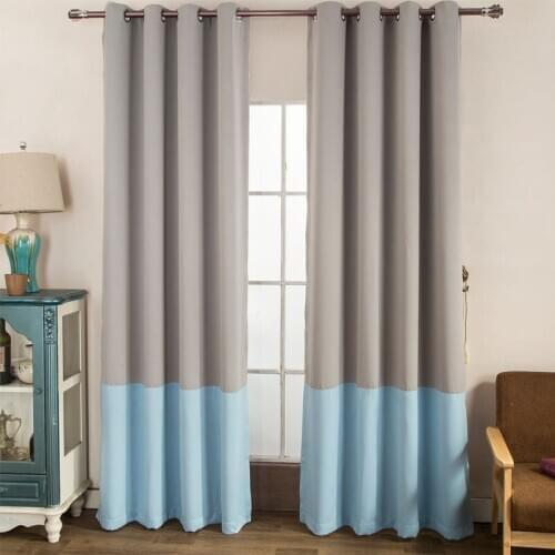 Curtains for Living Dining Room Bedroom New Product Pure Color High Density Stitching European and American Style Draped Curtain