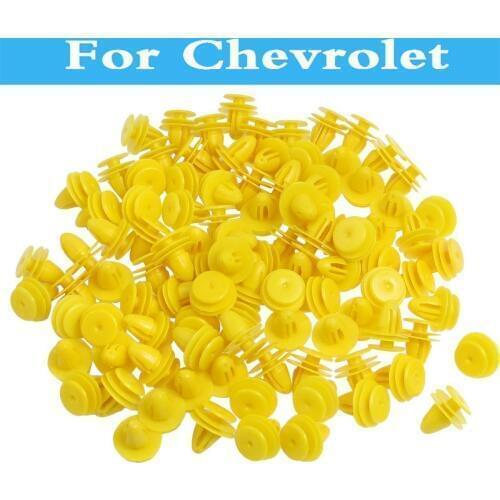 50pcs Yellow Plastic Rivet Car Door Trim Panel Clips For Chevrolet Hhr Impala Kalos Epica Equinox Evanda Lacetti Corvette Cruze