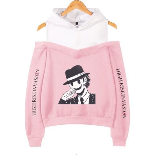 High-Rise Invasion Anime Hoodies Sweatshirts Women Off-Shoulder Exclusive Women Spring Autumn Fashion Hoodies
