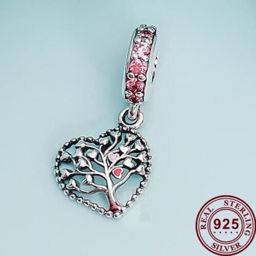 100% 925 Sterling Silver European And American New Life Tree Pendant Fit Pandora Women Bracelet & Necklace Diy Jewelry