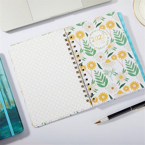 2022 A5 Schedule Notebook Spiral Organizer Diary Weekly Planner Loose-leaf Notebook School Office Stationery Notebook