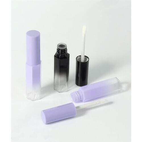 10ml Empty simple hexagonal Lip Gloss Tube in gradient black purple color 50pcs