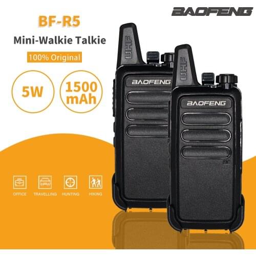 Baofeng BF-R5 Mini Walkie-Talkie USB Fast Charge Fm Transceiver UHF 400-470MHz Portable CB Ham Radio Handy Two Way Radio KD-C1