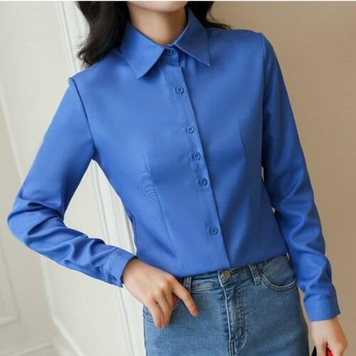Fashion Blouses Women Formal Shirts Long Sleeved Solid Office Lady Work Shirt Plus Size Blouse Female Tops Clothing 2021 New