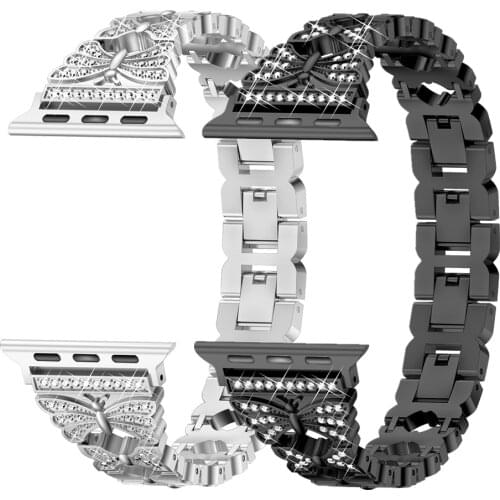 For Apple Watch 6 Band 40mm 44mm Stainless Steel Metal Wristband Bracelet for iWatch SE 6/5/4/3/2/1 Strap 38mm 42mm Women Men