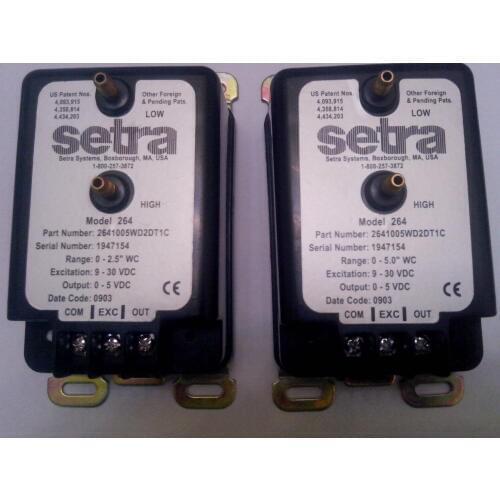 Pressure sensor Differential pressure sensor Setra264 with sensitivity adjustment