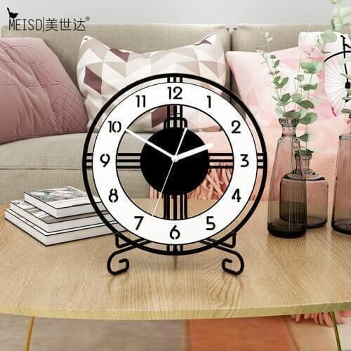 Designer Art Decoration Quartz Silent Alarm Table Clock Modern Desk Watch Bedroom Office Home Decor Study Free Shipping