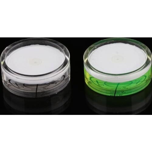 D08D 2pcs 32*12mm Round Bubble Level White Green Bullseye Level Measuring Tool