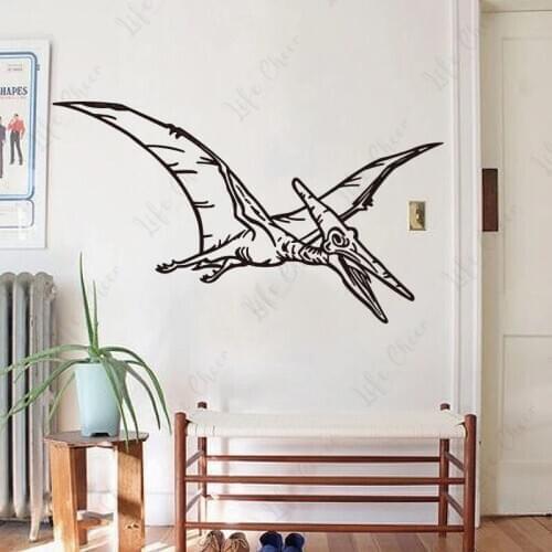 Cartoon Large Dinosaur Pterodacty Bird Animal Wall Sticker Boy Room Kid Room Jurassic Park Dinosaur Wall Decal Bedroom Vinyl