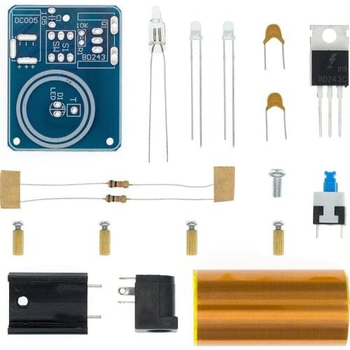 1PCS BD243 Mini Tesla Coil Kit Magic Props DIY Parts Empty Lights Technology Diy Electronics BD243C