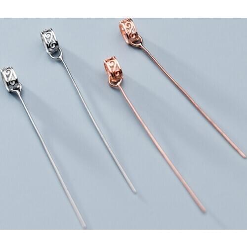 925 Sterling Silver Semi-finished Necklace Clasps With Pin 40mm Jades Pendant Connector Hooks Bails DIY Jewelry Make Accessories