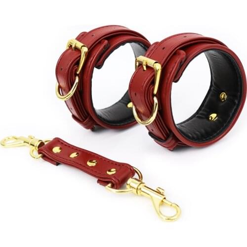 Professional Leather Chain Handcuffs Toy Sex Slave Hand Leg Arm Wrist Ankle Cuffs Bondage Sex Games For Couples Adult Sex Toy