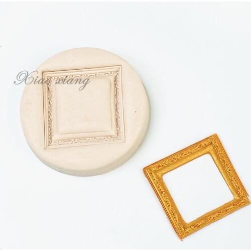 Frame DIY Silicone Molds For Baking Fondant Mold Cake Decorating Tools Chocolate Gumpaste Mold Mirror Sugar Fondant Moulds M2152