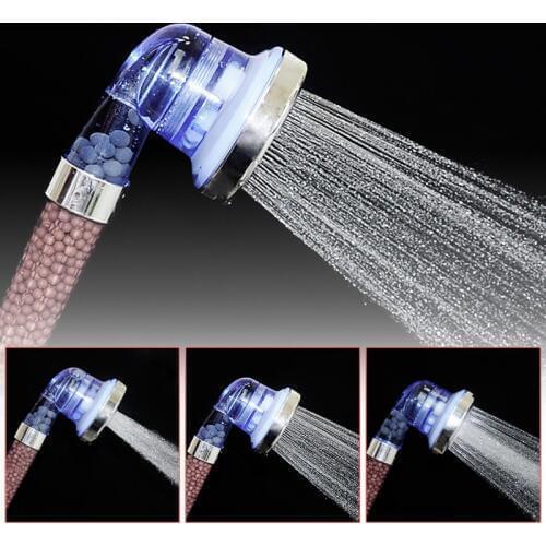 ZhangJi 3 Modes Bath Shower Adjustable Jetting Shower Head High Pressure Saving water Bathroom Anion Filter Shower SPA Nozzle