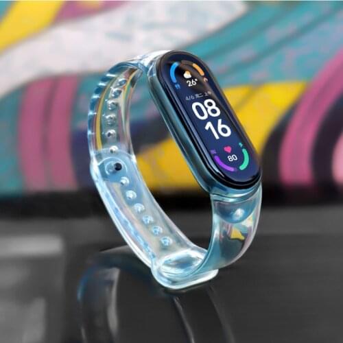 Strap For Xiaomi Mi Band 3 4 5 6 Color changing wristband in case of light Watchband Accessory bracelet for Mi band 6 5 strap