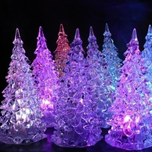 Christmas Tree Colorful Changing LED Desk Table Lamp Light with Seven Colors Romatic(Size:12 cm X 5.5 cm)
