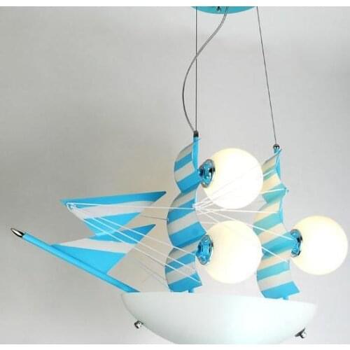 Modern Led Cartoon Blue Sailing Child Bed Room Pendant Light hanglamp