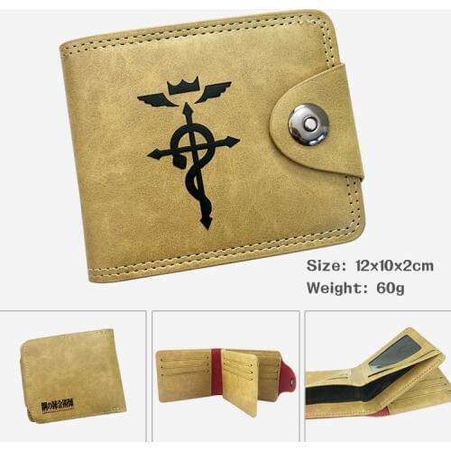 Fullmetal Alchemist Fashion Anime PU Wallet Money Bag Wallets Coins Pocket Casual Purses Card Unisex New