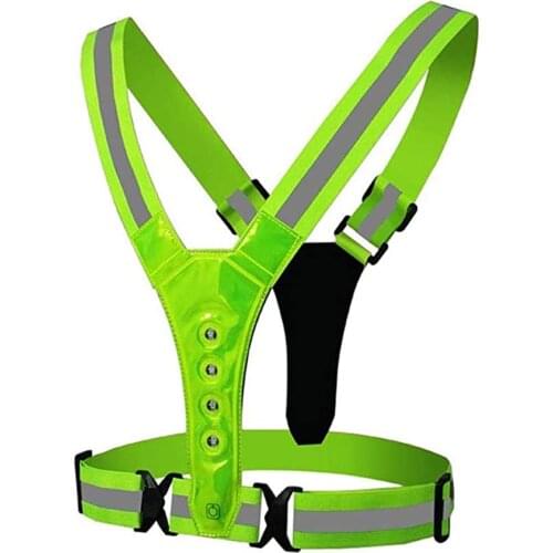 LED Reflective Vest Adjustable Vest For Night Running Motorcycle Ropa Ciclismo Reflective Chaleco Reflectante Safety Vest