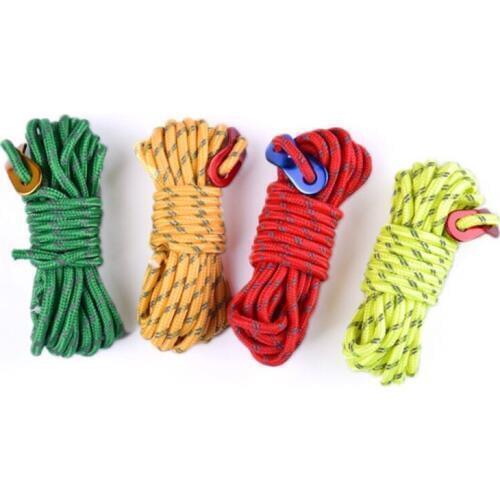 4m Reflective Paracord Outdoor Camping Tent Wind Rope 4mm Sun Shelter Awning With Aluminum Alloy Buckle