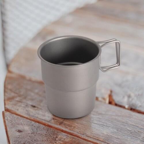 300ml Outdoor Metal Mug Portable Travel Titanium Coffee Tea Mug Foldable Storage Water Cup For Camping/Travel/Home Drinking Cup