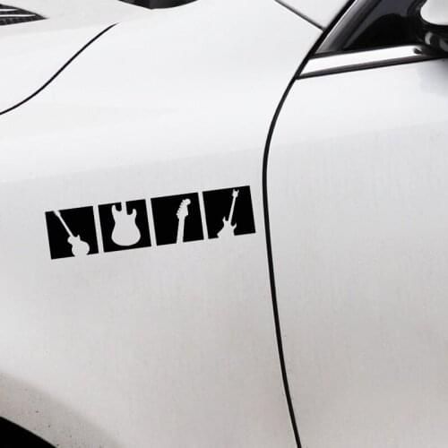 15.8CM*3.2CM Cute Guitar Silhouette Rock Music Band Vinyl Window Car Sticker C22-0731