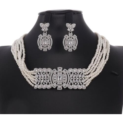Jankelly African 2pcs Bridal Zirconia Jewelry Sets For Women Party, Luxury Dubai Nigeria CZ Crystal Wedding Jewelry Sets