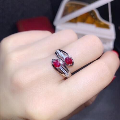 Luxurious wide Snake head Natural green Emerald Ring S925 Silver Natural ruby sapphire Ring Women girl party gift fine Jewelry