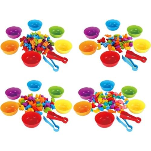 1 Set Colorful Counting Marine Life with Matching Bowls Count & Color Recognition Learning Toy for Toddler & Kids