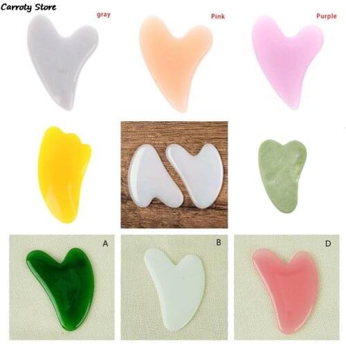 1pc Heart Shape SPA Massage Beeswax Gua sha Scraping Massage Scraper Face Massager Acupuncture Guasha Board Massager for face