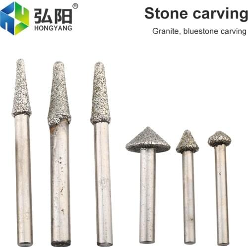 1PC Stone Carving Knife Granite Bluestone Cutting Machine CNC Milling Machine Cutting Drill Electroplated Diamond Milling Cutter