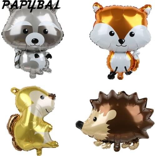 10/50pcs Large Animal Balloons Raccoon Fox Helium Ballon Happy Birthday Jungle Party Decorations Kids Baby Shower Decor Toys