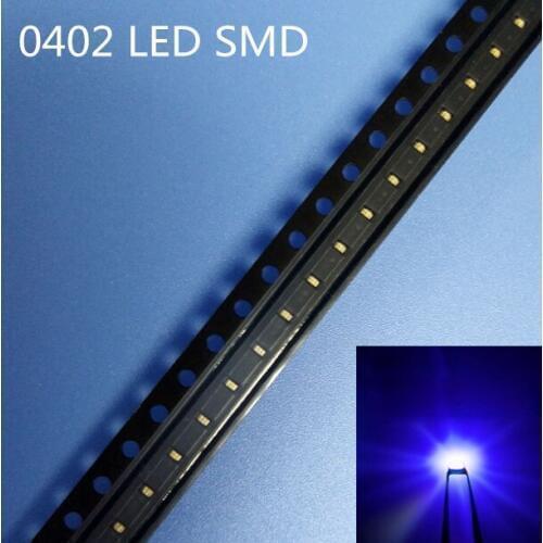 100PCS SMD/SMT 3V Ultra Bright Led Diode Chip Surface Mount 0402 1005 LED Diode Blue LED SMD 0402 High Quality