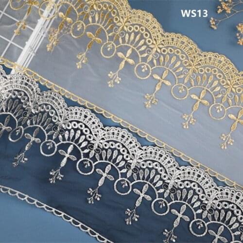 14.5CM Width 5Yards Elegant Embroidered Mesh Lace Garment Lace Trims Chantilly Lace Fabric DIY Sewing accessories