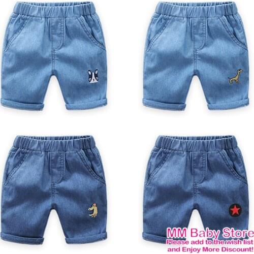 2021 Summer Boys Shorts Soft Denim Fashion Short Jeans Pants Casual Trousers Kids Pocket Shorts Childrens Clothing For1-6Year