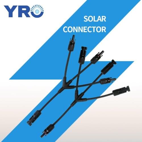 1 Pairs 3 in 1solar photovoltaic Panel Adaptor Cable connector Y type 2 way plug Parallel connection of battery plate assembly