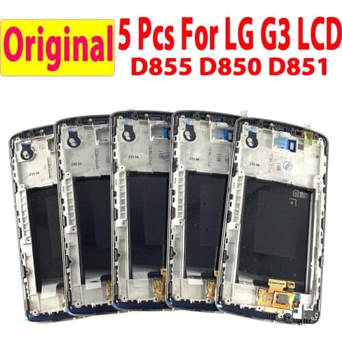 5 Piece/lot With Frame For LG G3 D855 D850 D851 D852 LGLS990 F400K Lcd Diaplsy Touch Screen Digitizer Assembly free shipping