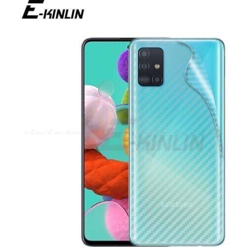 5pcs Soft 3D Carbon Fiber Back Cover Film For Samsung Galaxy A01 Core A11 A41 A31 A21 A51 A71 5G Rear Screen Protector No Glass