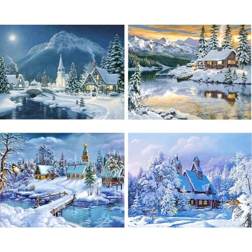 Diamond Painting Winter Landscape DIY Diamond Mosaic Snow,Handmade,Cross Stitch Kits,Diamond Embroidery,Patterns,Rhinestones