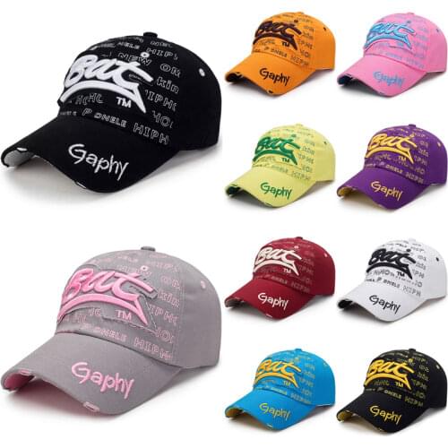 Unnisex Hat Summer 3D BAT-Letter Embroidery Baseball Caps Hip Hop Women Men Sports Sun Hats Adjustable Visor