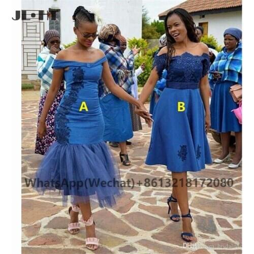 African Nigerian Black Womens Bridesmaid Dresses Lace Appliques Elastic Satin Off Shoulder Wedding Party Bridesmaid Dress