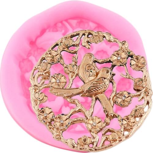 Flower Garland Silicone Molds DIY Birds Cupcake Topper Fondant Cake Decorating Tools Jewelry Clay Candy Chocolate Gumpaste Mould