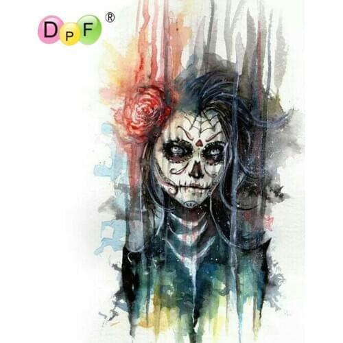 DPF round Diamond Embroidered Mask Man Pattern Diamond Painting Rhinestone Picture Diamond Mosaic Cross Stitch art gift painting