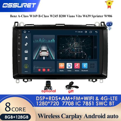 IPS PX5 9'' Car GPS 2Din 4G RAM 64G ROM Android 10.0For Benz/B200/A B Class/W169/W245/Viano/Vito/W639/Sprinter W906 RDS BT WIFI