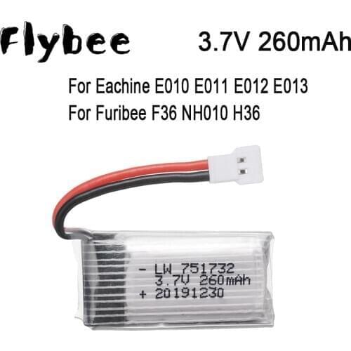 FLYBEE H36 Battery 3.7V 260mAh For Furibee F36 NH010 H36 for Eachine E010 E011 E012 E013 RC Quadcopter Parts 3.7v Lipo Battery