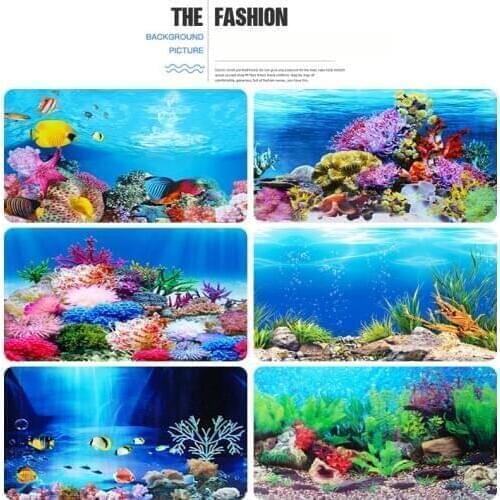 Fish Tank Background Paper Painting HD Picture 3D Fish Tank Wallpaper Double-sided Aquarium Decorative Fish Tank Sticker