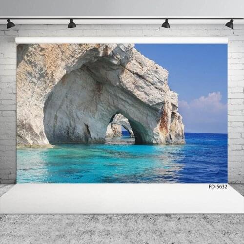 Big Stone Sea Scenery Photography Backdrop Vinyl Cloth Photocall Background Photo Studio for Portrait Children Baby Photobooth