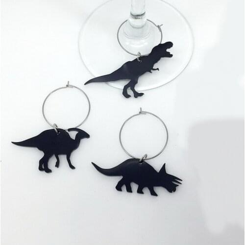 Korea Earrings Novelty Earrings Strange Jewelry Same Paragraph Dark Punk Jurassic Dinosaur Asymmetrical Hoop Earrings